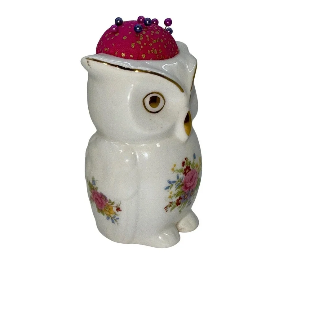 Owl Pincushion Porcelain 5.5